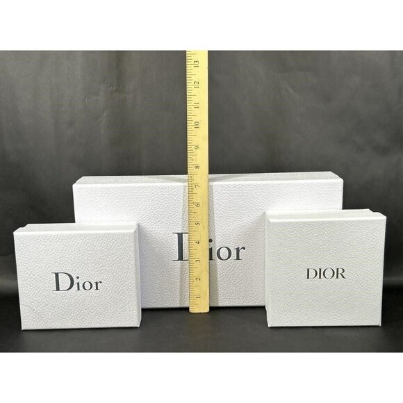 CHRISTIAN DIOR White & Gold Gift Boxes 1 large 2 medium Empty Luxury Storage - Picture 2 of 5
